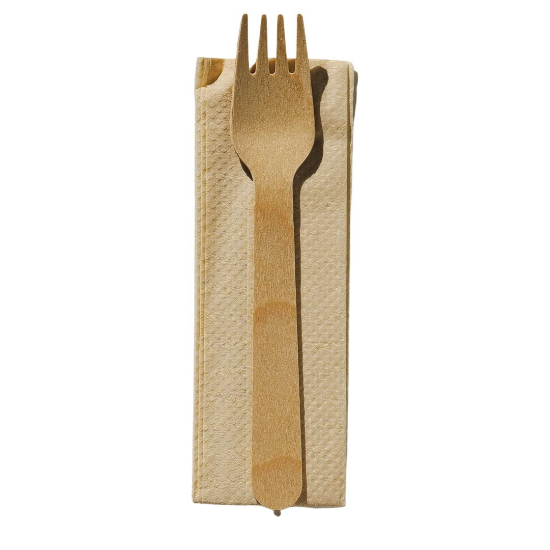 Wooden Fork & Napkin 400's