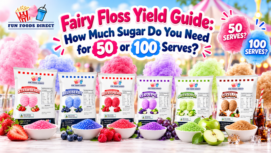 Fairy Floss Yield Guide: How Much Sugar Do You Need for 50 or 100 Serves?