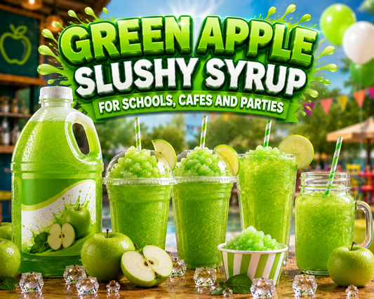 Green Apple Slushy Syrup For Schools, Cafes And Parties