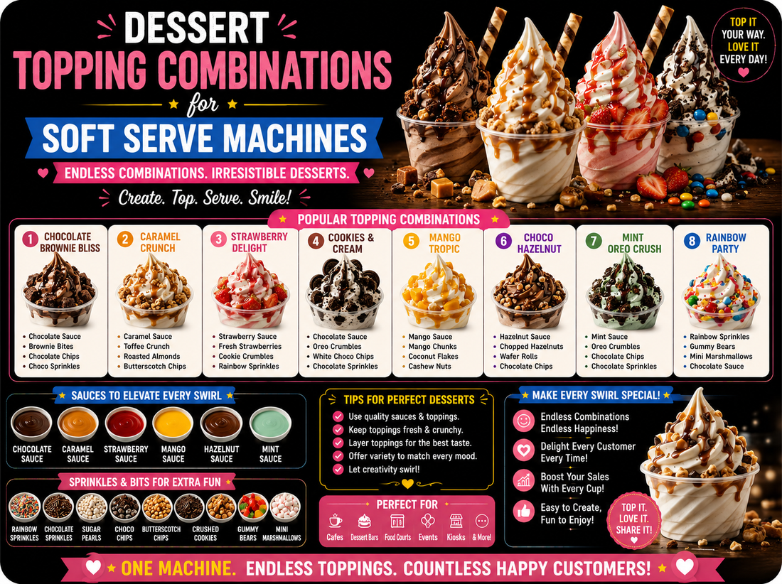 Dessert Topping Combinations For Soft Serve Machines