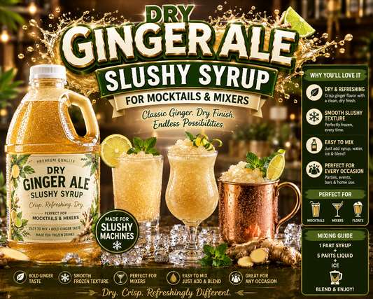 Dry Ginger Ale Slushy Syrup For Mocktails And Mixers