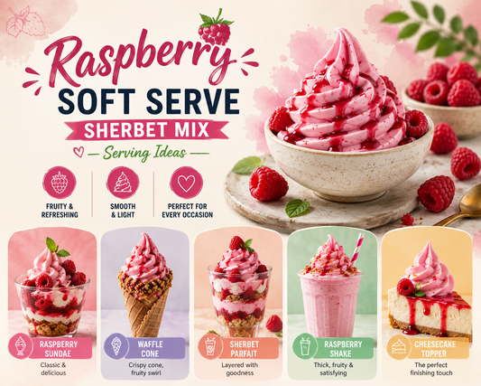 Raspberry Soft Serve Sherbet Mix Serving Ideas