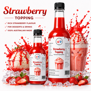Strawberry Milkshake Syrup & Dessert Topping for Thickshakes, Sundaes & Drinks