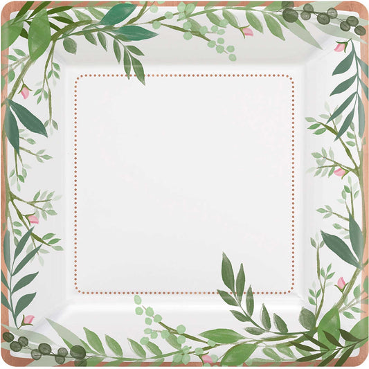 Love & Leaves 17cm Square Plates