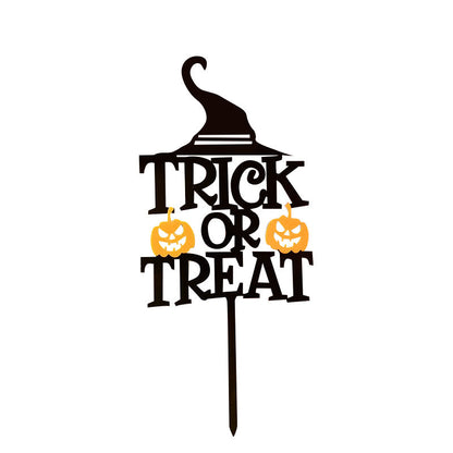 Trick or Treat Black Cake Topper