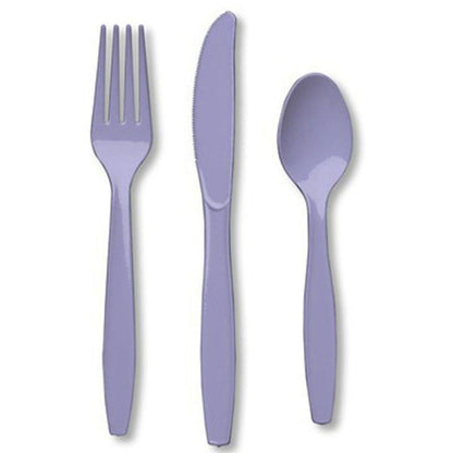 Luscious Lavender Cutlery Set Plastic