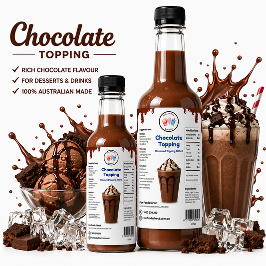 Chocolate Milkshake Syrup & Dessert Topping for Thickshakes, Sundaes & Drinks