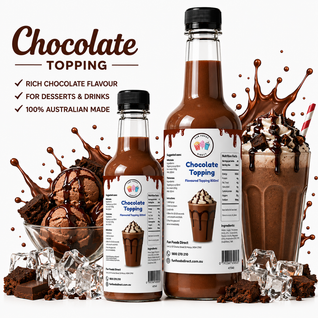 Chocolate Milkshake Syrup & Dessert Topping for Thickshakes, Sundaes & Drinks