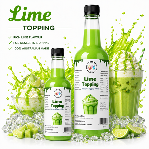 Lime Milkshake Syrup & Dessert Topping for Thickshakes, Sundaes & Drinks