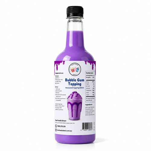 Bubble Gum Milkshake Syrup & Dessert Topping for Thickshakes, Sundaes & Drinks