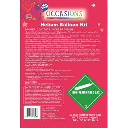 Helium Balloon 50 Kit inc 50 Balloons & Ribbon 2 kits