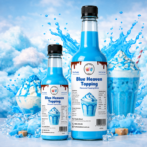 Blue Heaven Milkshake Syrup & Dessert Topping for Thickshakes, Sundaes & Drinks