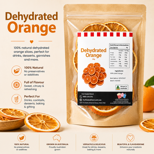 Dried Orange Slices | Premium Citrus Garnish for Cocktails, Desserts & Drinks