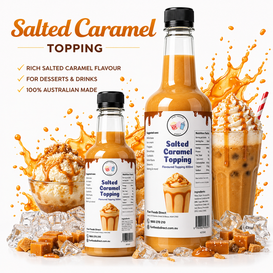 Salted Caramel Milkshake Syrup & Dessert Topping for Thickshakes, Sundaes & Drinks