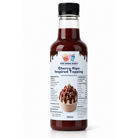 Cherry Ripe Inspired Premium Milkshake Syrup & Dessert Topping for Thickshakes, Sundaes & Drinks