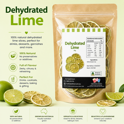 Dried Lime Slices | Premium Citrus Garnish for Cocktails, Desserts & Drinks