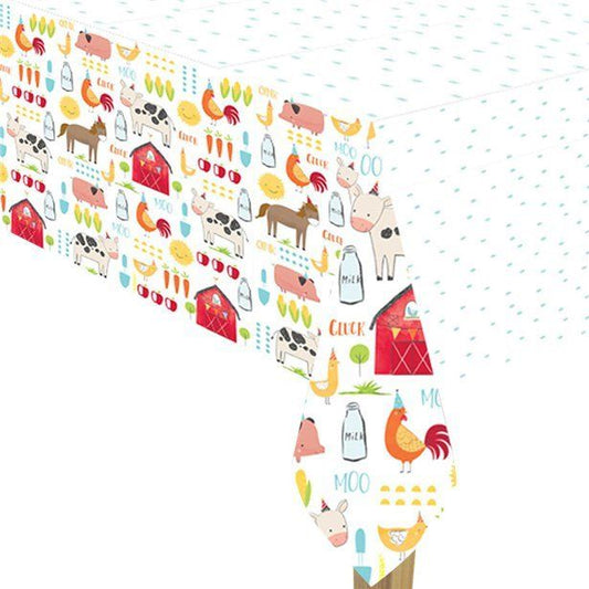 Barnyard Birthday Plastic Tablecover