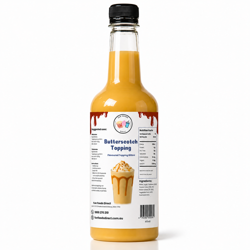 Butterscotch Milkshake Syrup & Dessert Topping for Thickshakes, Sundaes & Drinks
