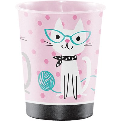 Purrfect Party Keepsake Souvenir Favor Cup Plastic 473ml