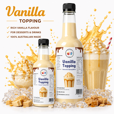 Vanilla Milkshake Syrup & Dessert Topping for Thickshakes, Sundaes & Drinks