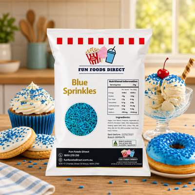 Blue Topping Jimmies Sprinkles 1KG