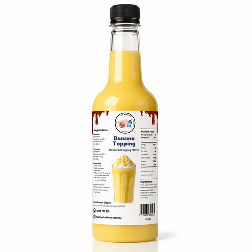 Banana Milkshake Syrup & Dessert Topping for Thickshakes, Sundaes & Drinks