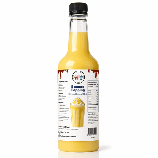 Banana Milkshake Syrup & Dessert Topping for Thickshakes, Sundaes & Drinks