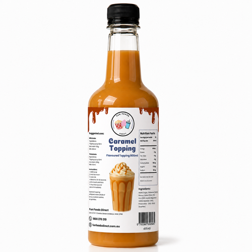 Caramel Milkshake Syrup & Dessert Topping for Thickshakes, Sundaes & Drinks