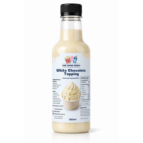 White Chocolate Premium Milkshake Syrup & Dessert Topping for Thickshakes, Sundaes & Drinks
