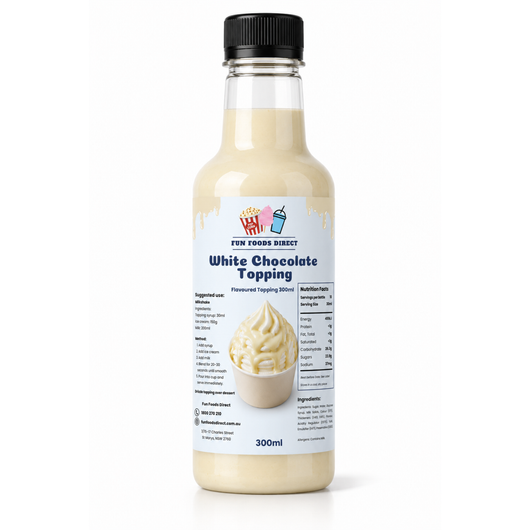White Chocolate Premium Milkshake Syrup & Dessert Topping for Thickshakes, Sundaes & Drinks