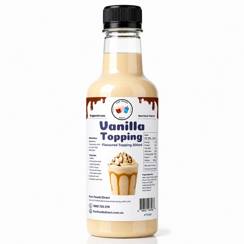Vanilla Milkshake Syrup & Dessert Topping for Thickshakes, Sundaes & Drinks