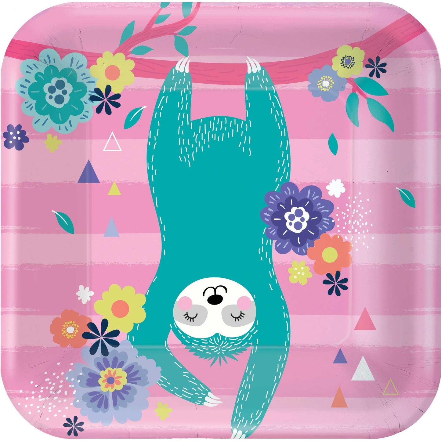 Sloth 7"- 17cm Square Paper Plates