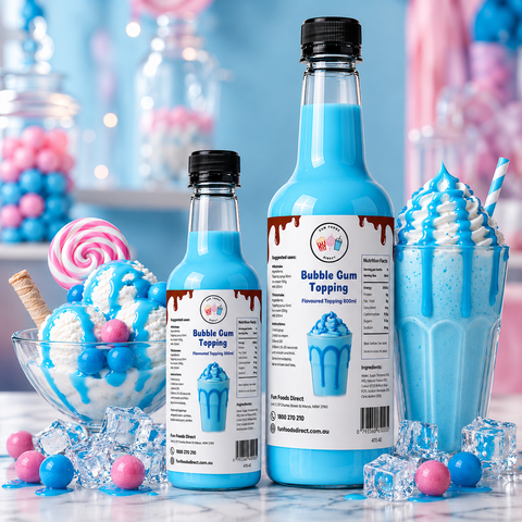 Bubble Gum Milkshake Syrup & Dessert Topping for Thickshakes, Sundaes & Drinks