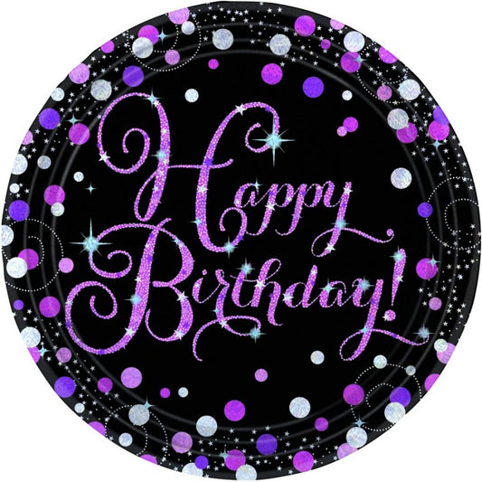 Pink Celebration Prismatic Round Plates