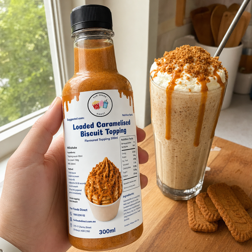 Loaded Caramelised Biscuit Premium Milkshake Syrup & Dessert Topping for Thickshakes, Sundaes & Drinks