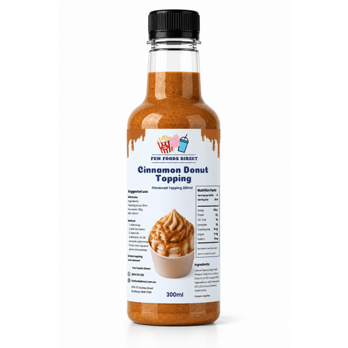 Cinnamon Donut Premium Milkshake Syrup & Dessert Topping for Thickshakes, Sundaes & Drinks