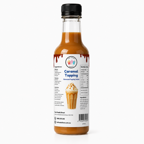 Caramel Milkshake Syrup & Dessert Topping for Thickshakes, Sundaes & Drinks