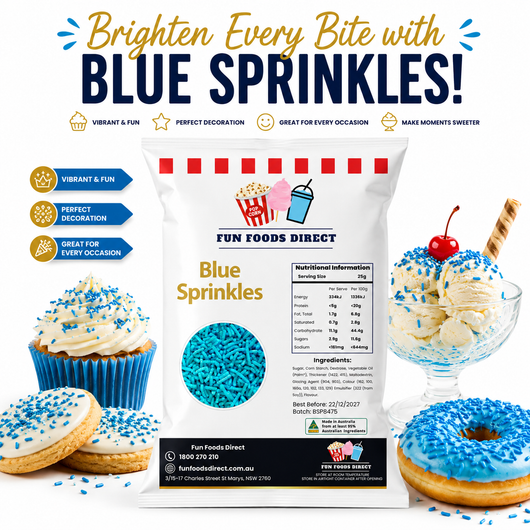 Blue Topping Jimmies Sprinkles 1KG