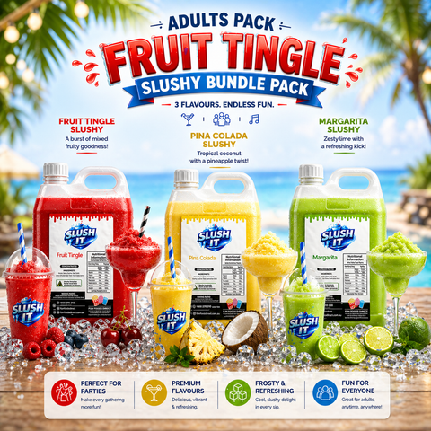 Adults Slushy Bundle Pack – Fruit Tingle, Piña Colada & Margarita Variety Pack