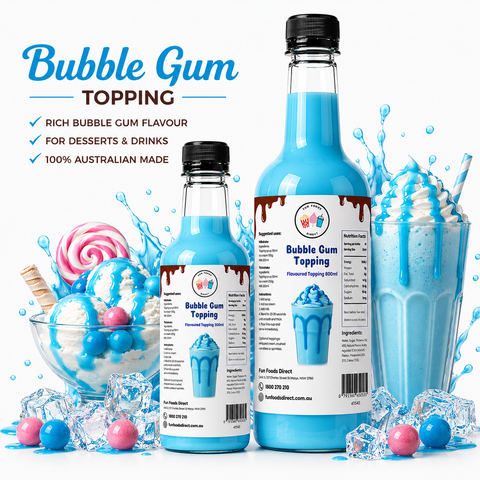 Bubble Gum Milkshake Syrup & Dessert Topping for Thickshakes, Sundaes & Drinks