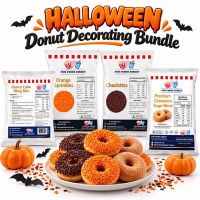 Halloween Donut Decorating Bundle – Cake Donut Mix, Cinnamon Sugar & Sprinkles