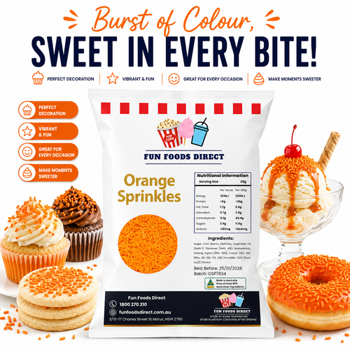 Orange Topping Jimmies Sprinkles