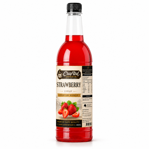 Strawberry Syrup Premium Range 800mL | Sweet Sun-Ripened Strawberry Café Syrup