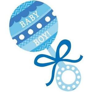 BABY BOY RATTLE PLASTIC CUTOUT