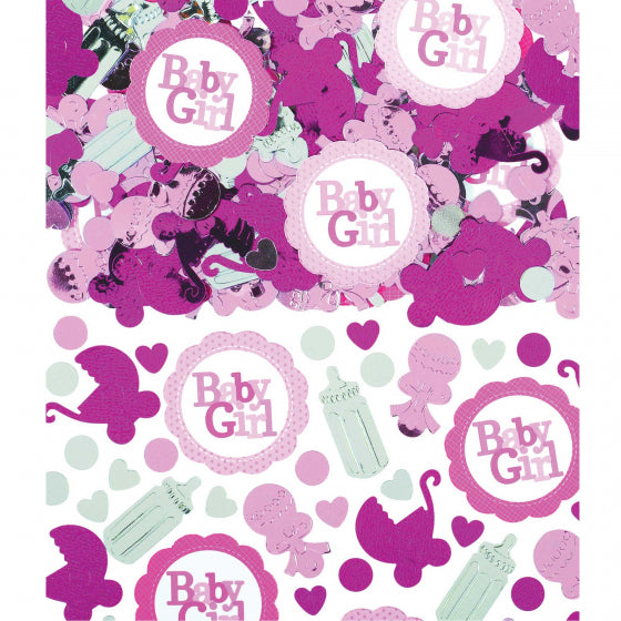 BABY GIRL BOTTLES &amp; RATTLES CONFETTI VALUE PACK 2.5OZ -70G FOIL