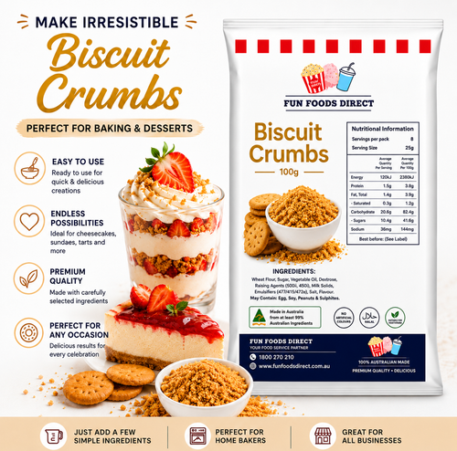 Biscuit Crumbs 100g | Crunchy Dessert Crumbs for Cheesecakes, Sundaes & Baking