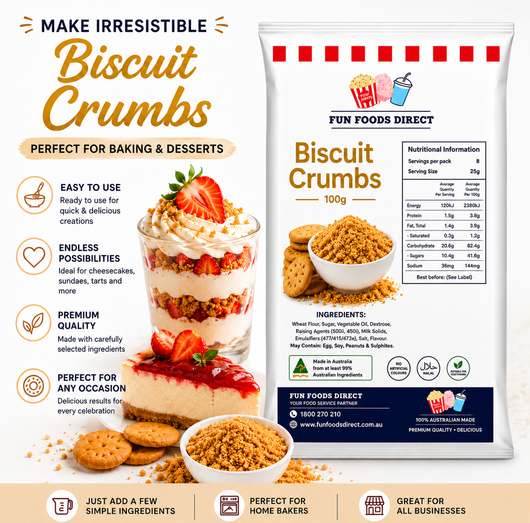 Biscuit Crumbs 100g | Crunchy Dessert Crumbs for Cheesecakes, Sundaes & Baking
