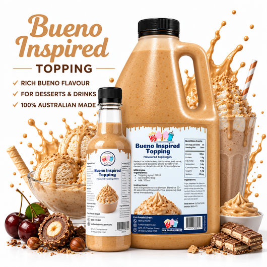 Bueno Premium Inspired Milkshake Syrup & Dessert Topping for Thickshakes, Sundaes & Drinks