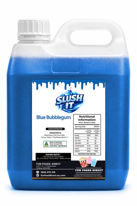 Blue Bubblegum Slushy 2L Bottle
