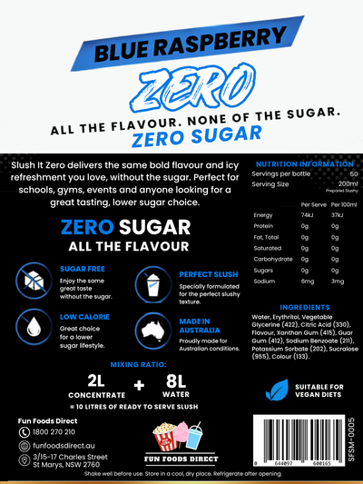 Slush It Zero Blue Raspberry Slushy Syrup – 2L